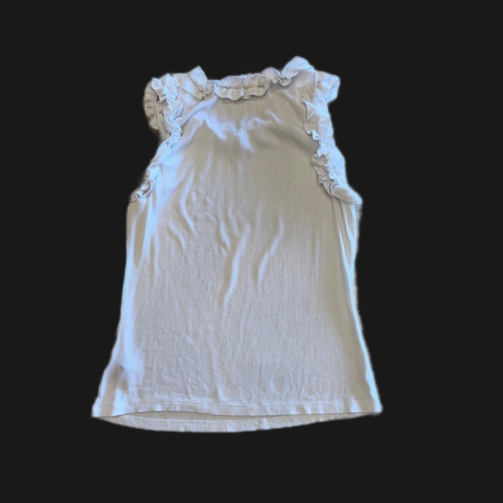 Boston Proper Ruffled Sleeveless Ribbed Top - Picture 2 of 4
